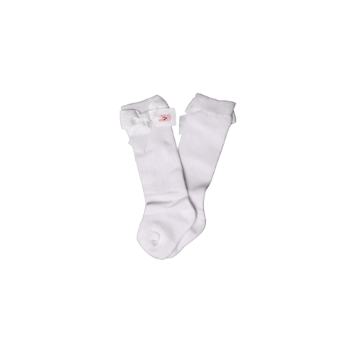 Embroidered Pink Peep Bow Knee Socks