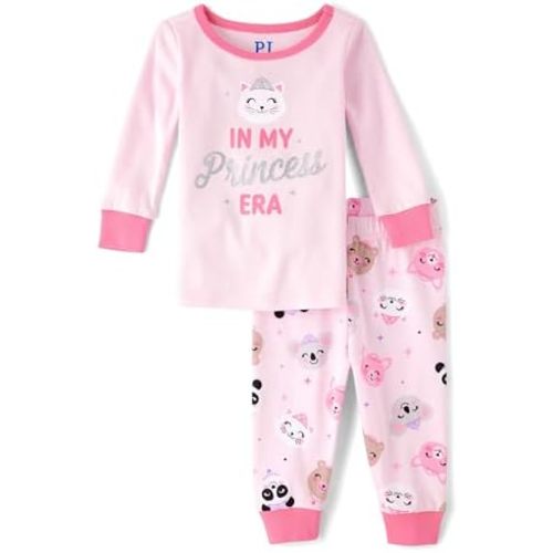 The Children's Place Baby Girls' and Toddler Long Sleeve Top and Pants Snug Fit 100% Cotton 2 Piece Pajama Set