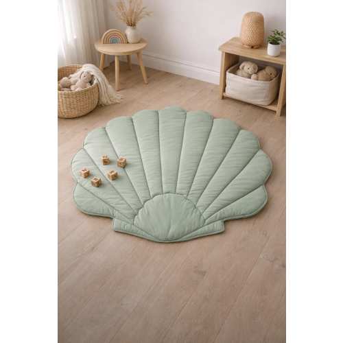 Seashell Baby Play Mat, Flower Shaped Cotton Nursery Rug, Newborn Photoshoot Mat, Baby Shower Gift, Kids Room Decor