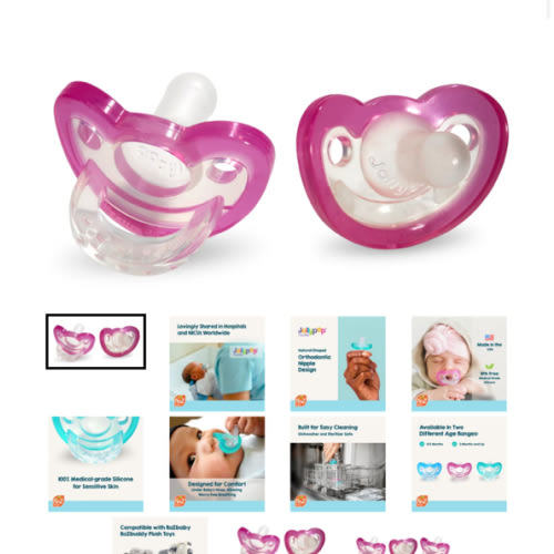 JollyPop Pacifier PLUS 3+ Mnths / Made in USA – RaZbaby