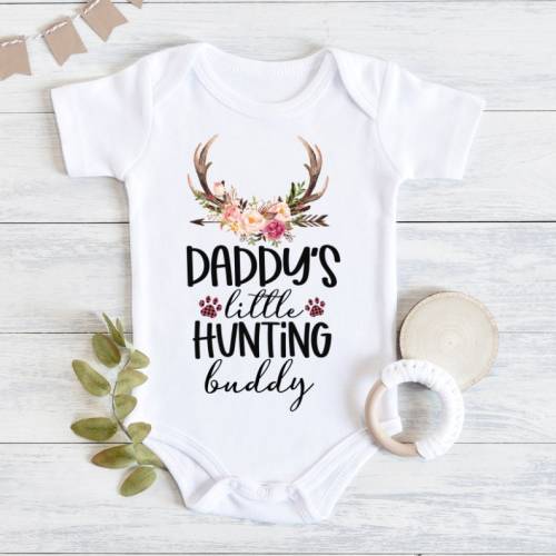 Daddy's Little hunting Buddy Baby Bodysuit, Baby Girl Outfit, Newborn Girl Outfit, Baby Girl Clothes, Baby Shower Gift Girl, Baby Girl Gift