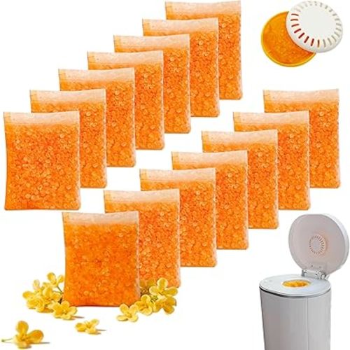 14 Pack Diaper Pail Odor Absorber Refills for Munchkin Step and Pall Diaper Pails, Odor Eliminator Filter Refills for Puck Baking Soda Cartridge (Osmanthus)