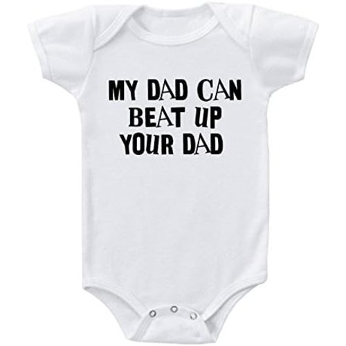 Cute Rascals Custom Baby Bodysuit My Dad Can Beat up Your Dad Baby Boy & Girl Baby Clothes Cotton