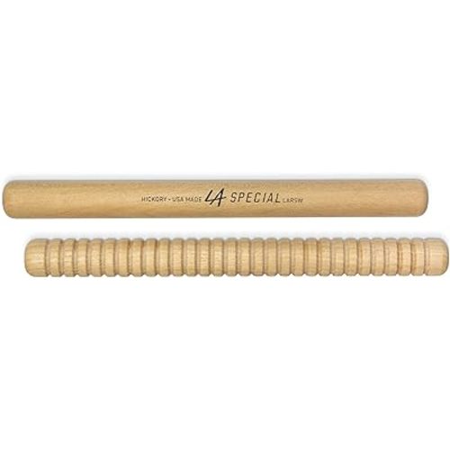 LA Special Rhythm Sticks for Kids – 1 Pair, Ribbed & Smooth – 8" Long, 0.75" Diameter – Percussion Sticks for Preschool & Elementary Music
