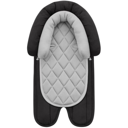 Pro Goleem Car Seat Head Support Infant, Soft Infant Car Seat Insert, 2 in 1 Carseat Head Support for Newborn, Perfect for Car Seat, Stroller, Swing, Bouncer, Gray and Black
