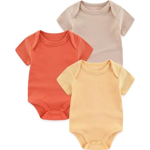 Newborn Baby Boy Girl Bodysuits Short Sleeve Summer Infant Clothes 0-12 Month