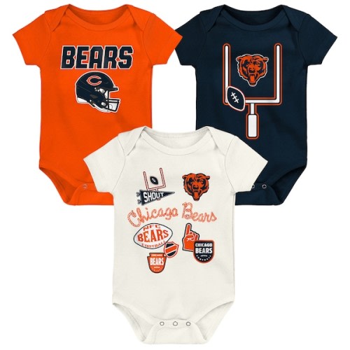 Infant & Newborn Chicago Bears Outerstuff Littlest Player Three-Piece Bodysuit Set