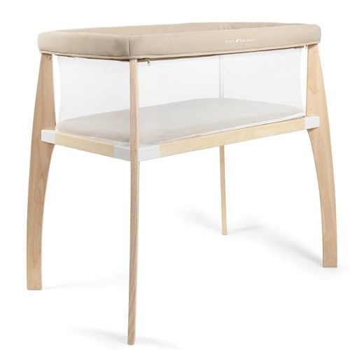 Baby Delight Heirloom Willow Wooden Bassinet | Bedside Sleeper & Baby Bassinet | 100% GOTS Certified Organic Cotton Fabric | Organic Oat