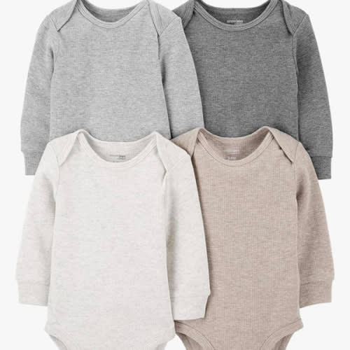 Simple Joys by Carter's unisex-baby 4-pack Long-sleeve Thermal Bodysuit