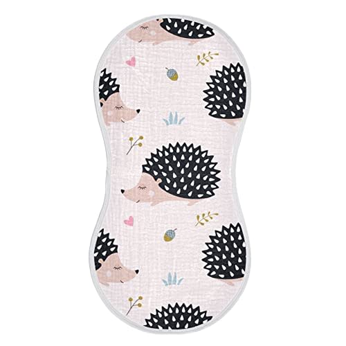 xigua Hedgehog Muslin Burp Cloths for Baby Boys and Girls, Ultra Absorbent Unisex Burping Cloths Newborn Towels, 1 Pack