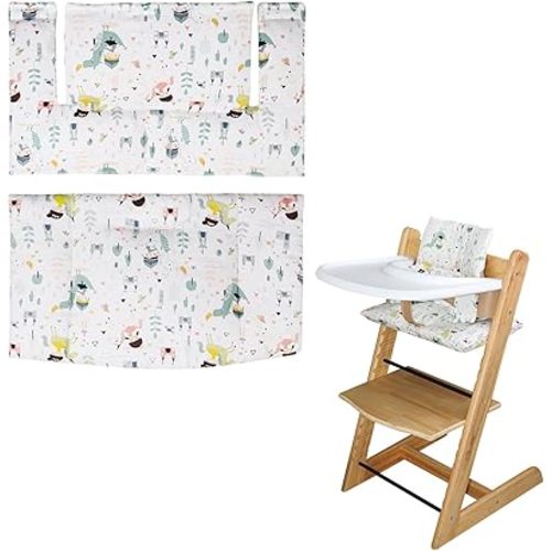 for Tripp Trapp High Chair Cushion, Soft and Comfortable for Tripp Trapp High Chair Cushion, for Tripp Trapp Cushion Set Makes It Safer and More Comfortable for Baby to Sit On (Fairy Forest)