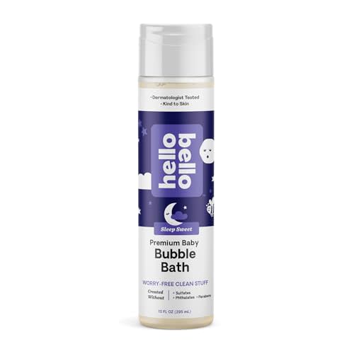 Hello Bello Nighttime Bubble Bath - Gentle Hypoallergenic Formula for Babies and Kids - Vegan and Cruelty-Free - Sleep Sweet Scented - 10 fl oz