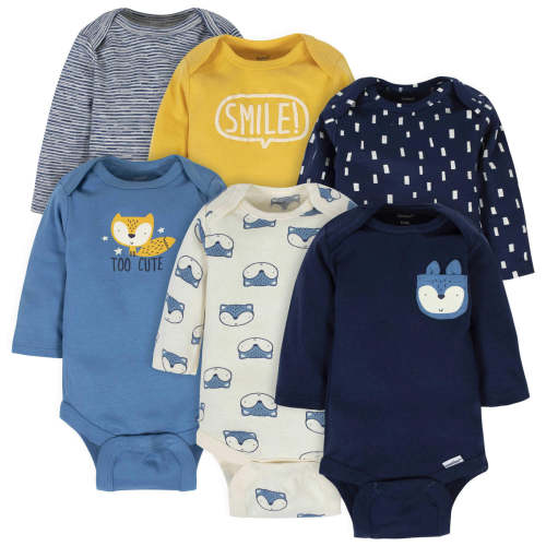 6-Pack Baby Boys Fox Long Sleeve Onesies® Bodysuits – Gerber Childrenswear