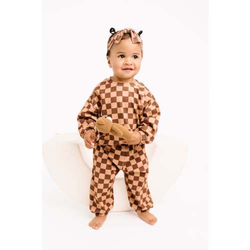 Espresso Checkered Sweatsuit