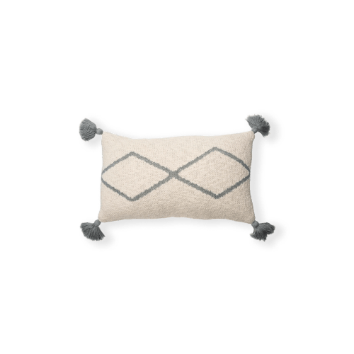 KNITTED CUSHION LITTLE OASIS NATURAL - GREY