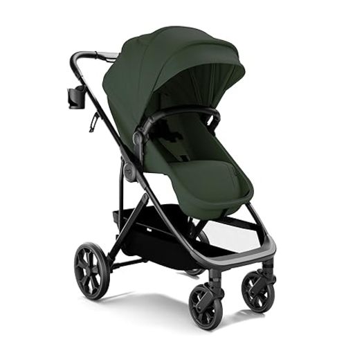 Mompush Wiz Pro 4-in-1 Baby Stroller with Newborn Mode, Full-Size All-Terrain Premium Stroller from Newborn to Toddler, Snack Tray Included for Easy Feeding & Outing, Lay-Flat in Seconds