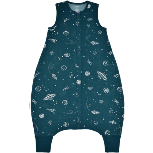 4 Season® Baby Sleep Bag with Feet, Merino Wool & Organic Cotton, Space - GLOW IN THE DARK