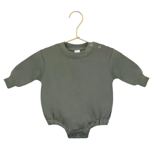Sweatshirt Romper - Olive