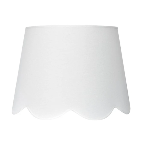 White Scallop Tapered Drum Oversized Lamp Shade, 13x17x12