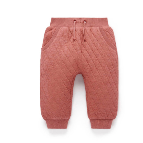 Pink Quilted Track Pants  - Purebaby