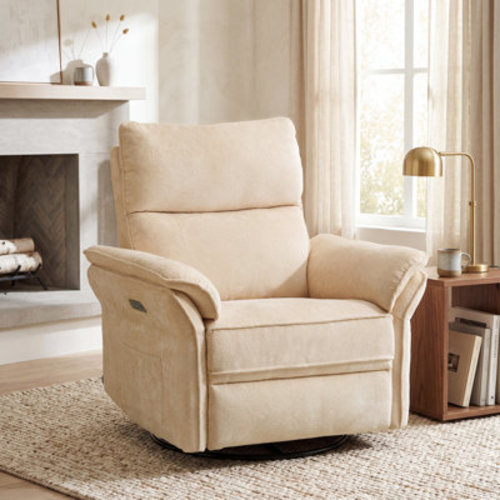 Latitude Run® Oversized Power Recliner Chair Swivel Glider With Massage And Heat & Reviews | Wayfair