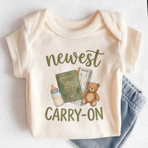 Newest Carry-On Baby Onesies® - Funny Travel Themed Bodysuit for Infant