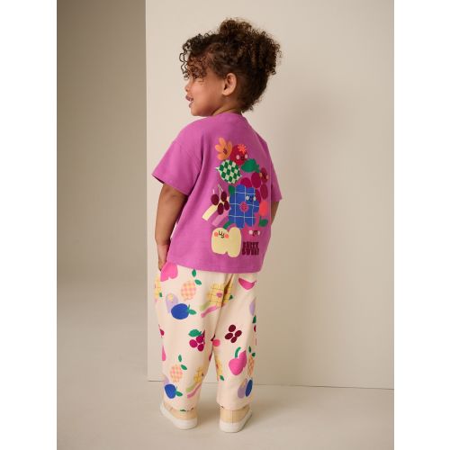 Purple Short Sleeve T-Shirt and Joggers Barrel Set (3mths-7yrs)