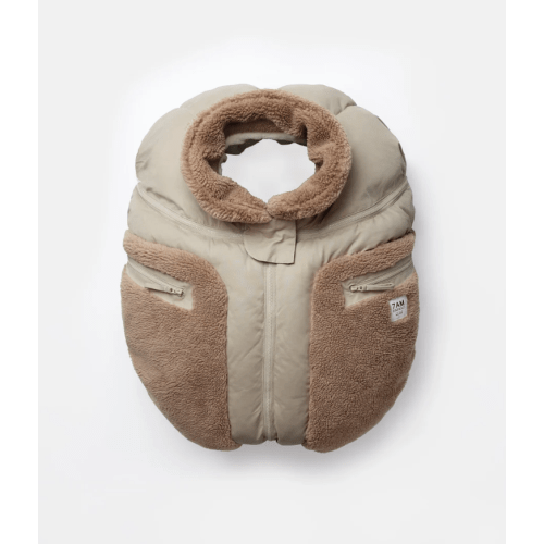 Car Seat Cocoon - Cappuccino Appliqué