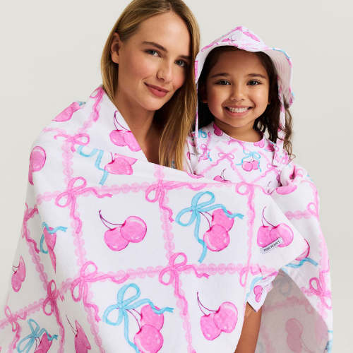 Cherries Pink Beach Towel | Amarena