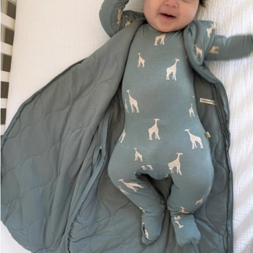 Convertible Pajama - Giraffe Moss