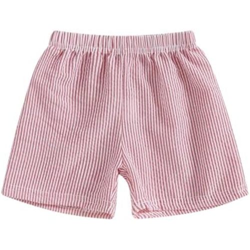 Karuedoo Toddler Baby Boy Girl Shorts Gingham Plaid/Seersucker Shorts Summer Casual Elastic Waist Shorts Pants Bottoms