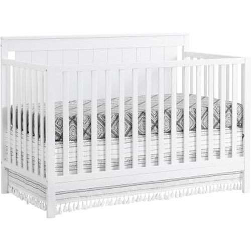 Oxford Baby Lazio 4-in-1 Convertible Baby Crib, Snow White, GreenGuard Gold Certified