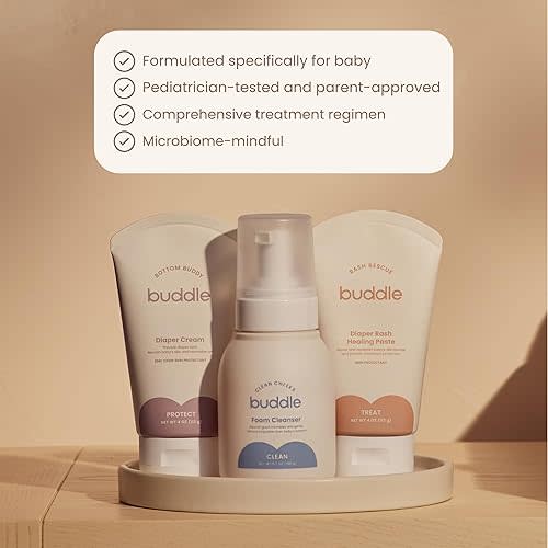 Diaper Rash 3-Piece System, 40% Zinc Oxide Ointment, Diaper Cream & Foam Cleanser for No-Rinse Cleansing, Gift Set