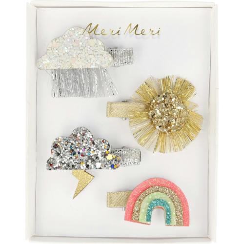 Sparkly Weather Hair Clips