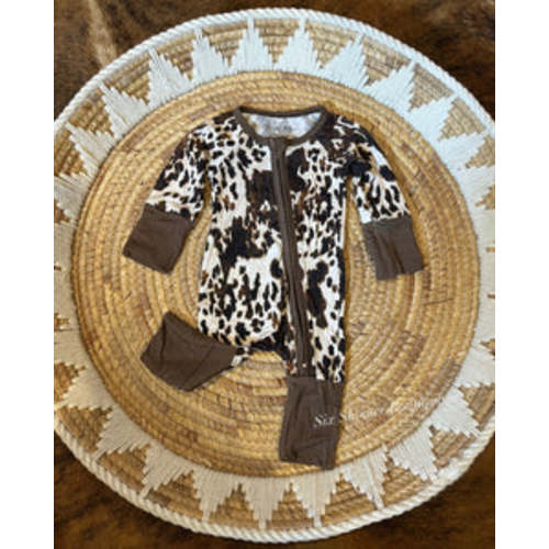 Cowprint baby bamboo sleeper – Six shooter boutique