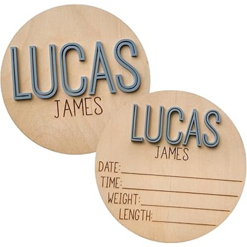 Double Sided Personalized Newborn Announcement Sign for Hospital, Baby Birth Announcement Sign, Newborn Photography Props, Announcement Sign for New Baby - Authentic Genuine Product