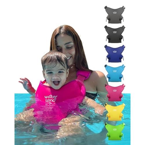 WaterLand Baby Carrier - Innovative Carrier You Can Use Both in Water & Land - Waterproof Infant Chest Holder with Adjustable Straps, Lightweight Toddler Harness for Pool & Beach (SuperPink)