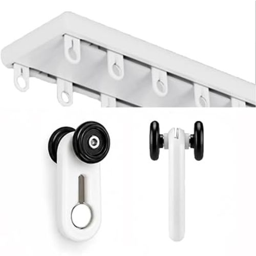 Curtain Track Rollers Replace 100-Pack,Quiet Ceiling/Wall Mount Rail Pulley