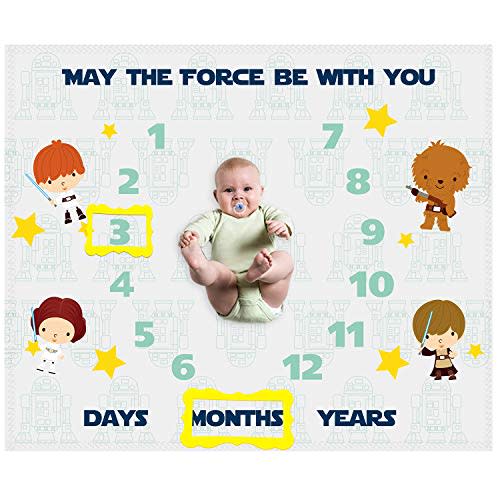 SHELLBOBO Baby Monthly Milestone Blanket for Kids - May The Force Be With You