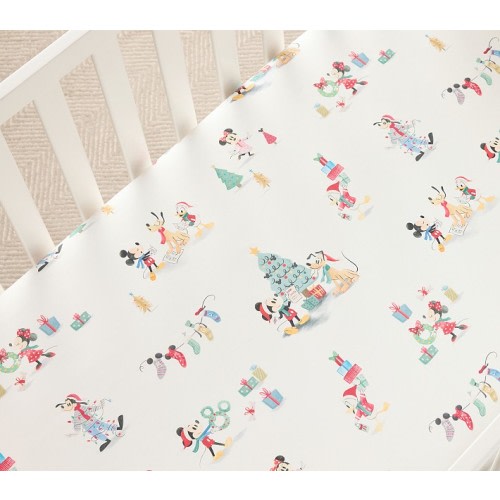 Disney Mickey Mouse Christmas Organic Crib Fitted Sheet