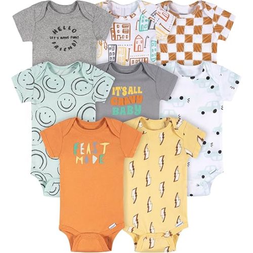 Onesies Brand baby-boys 8-pack Short Sleeve Mix & Match Bodysuits