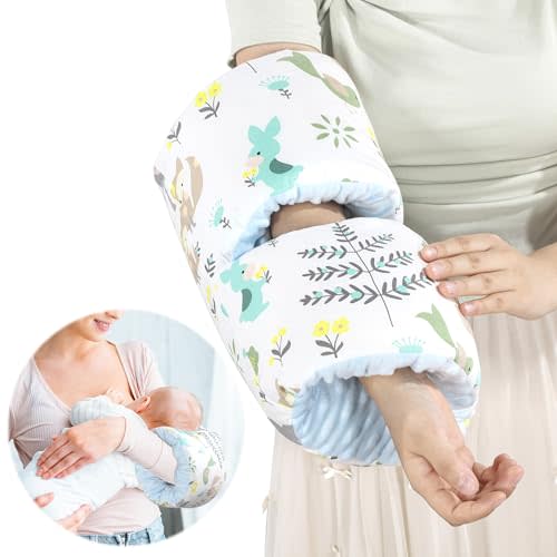 HOMBYS Cozy Cradle Arm Pillow for Feeding Baby,Middle Opening Design Arm Breastfeeding Pillow, Nursing Pillows for Breastfeeding (Flower & Animal)