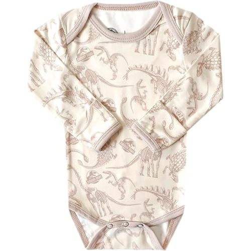 Copper Pearl Long Sleeve Onesie | 3-6 Months | Jurassic Park Fossils