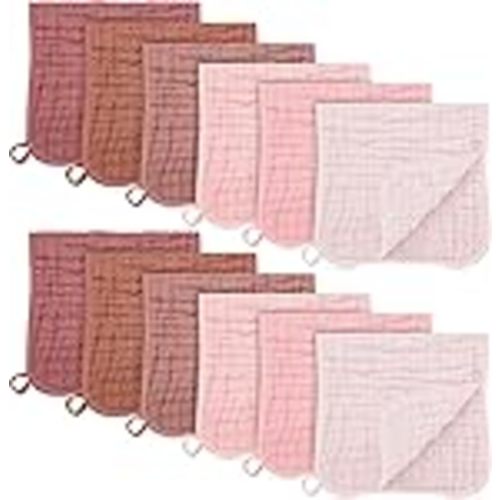 Amazon.com: Looxii Muslin Burp Cloths Baby Girl 6 Pack - 20" x 10" - Ultra Soft & Absorbent, 6-Layer 100% Cotton for Spit Up & Drool- Gentle Baby Burping Cloth, Newborn Essentials Shower Gift Girl, Gradient Pink : Baby