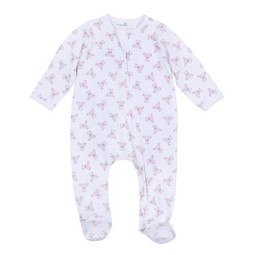 Baby's Teddy Zip Footie - Pink