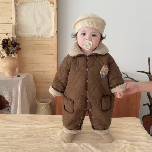 Baby and Toddler Pocket Bear Fleece Romper