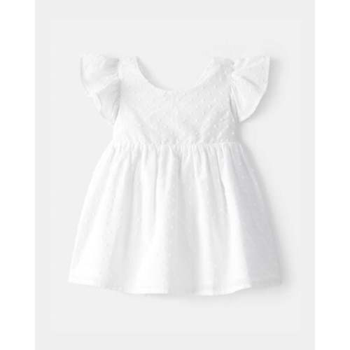 Baby Girl Swiss Dot Ruffle Dress - White - OshKosh B'gosh | Carter's