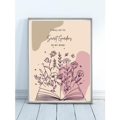 Secret Gardens in my Mind Digital Wall Art, Decorative Art, Printable Wall Art, Cute and Abstract, Inspired by Taylor Swift Lyrics
