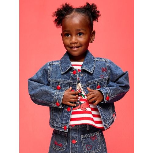 Old Navy x Disney Minnie Mouse Cropped Trucker Jean Jacket for Toddler Girls