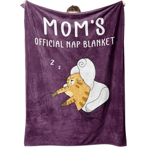 SteadStyle Valentines Mom Gifts from Daughter or Son, Mom Birthday Gifts Blanket, Mother Presents for Christmas, Mothers Day, Valentine's Day, Fluffy Blanket for Mommy, 60'' x 50'' (Purple)